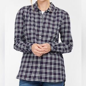 Barbour Birling Shirt Plaid Button Up Navy Pink White Size 10